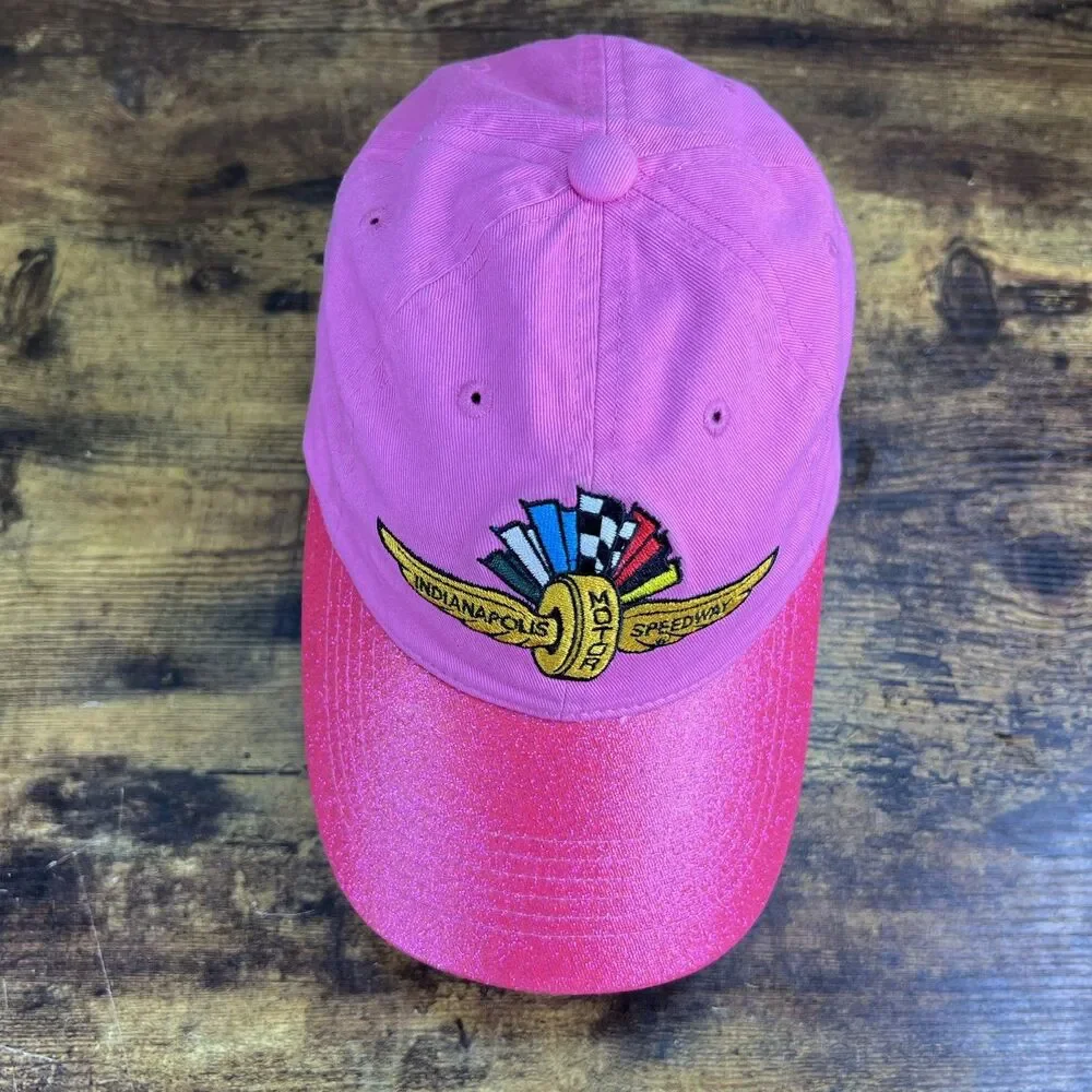 Indianapolis Motor Speedway Pink Embroidered Girls Youth Hat Baseball Cap